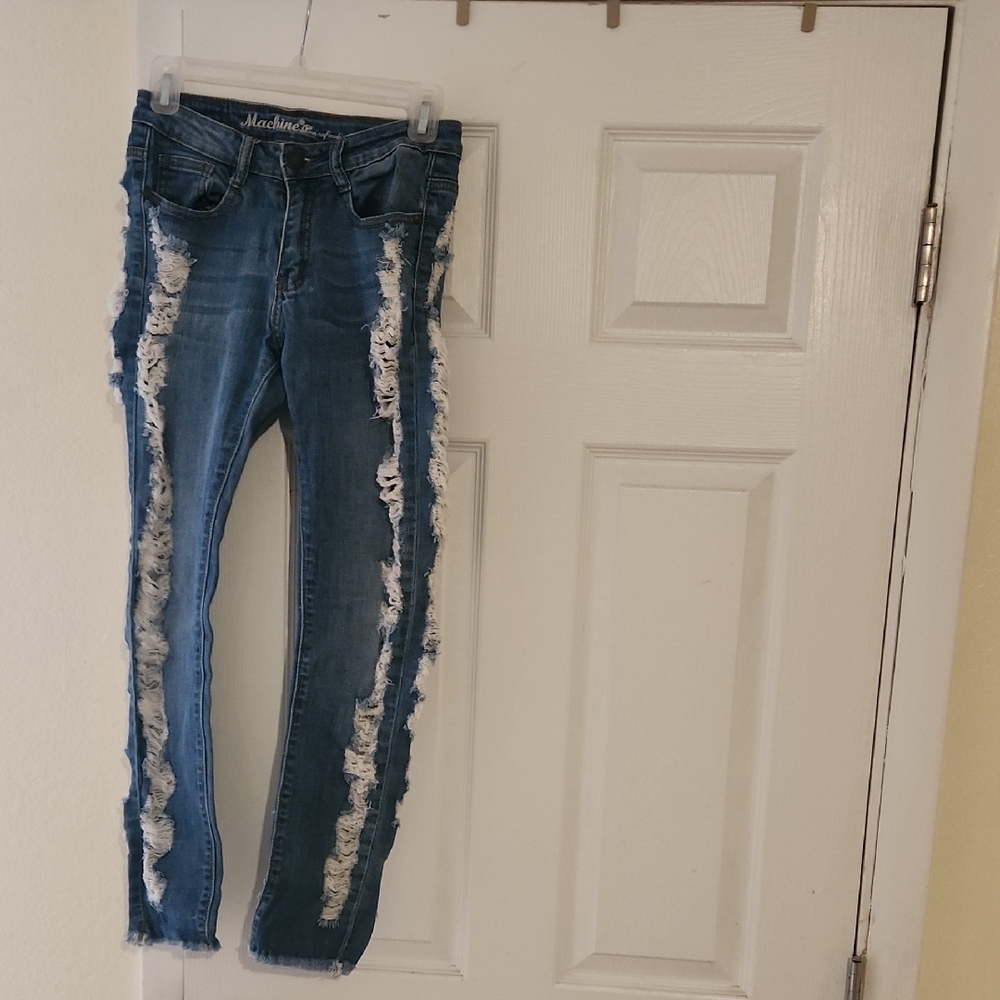 Distressed Blue Jeans